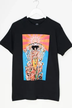 Daisy Street Relaxed T-Shirt with Jimi Hendrix Axis Bold as Love Print-Women Band Tees | T-Shirts