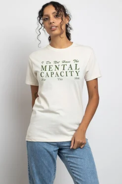 Daisy Street Relaxed T-Shirt with Mental Capacity Print-Women T-Shirts