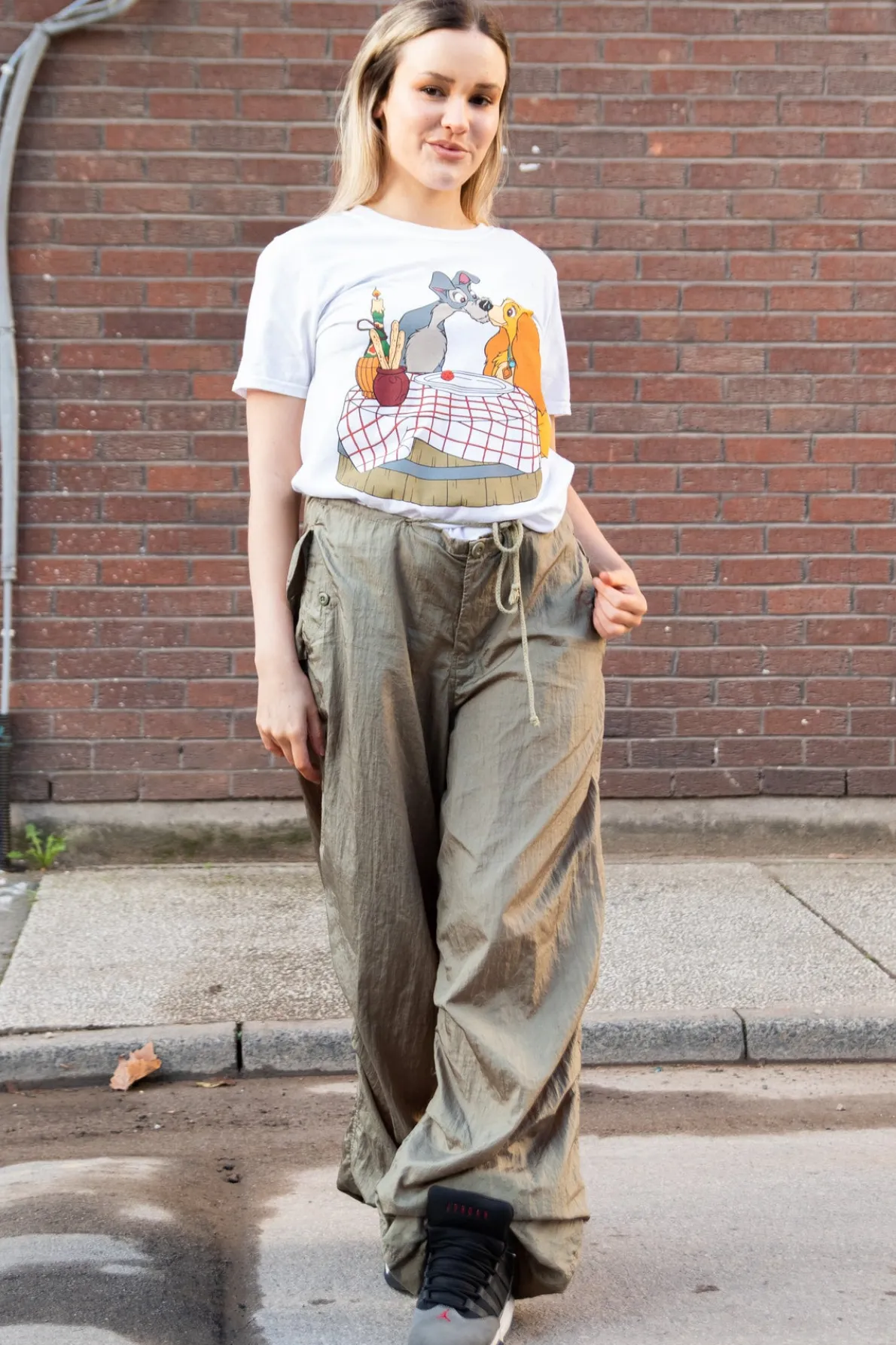 Daisy Street Relaxed T-Shirt with Lady and the Tramp Print-Women T-Shirts