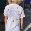 Daisy Street Relaxed T-Shirt with Self Care Graphic with front and back print-Women T-Shirts