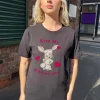 Daisy Street Relaxed T-Shirt with Kiss My Print-Women T-Shirts