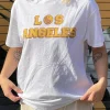 Daisy Street Relaxed T-Shirt with Los Angeles Graphic-Women T-Shirts