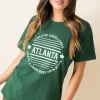 Daisy Street Relaxed T-Shirt With Atlanta Print-Women T-Shirts