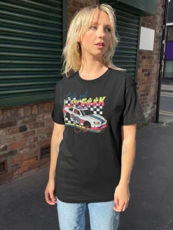 Daisy Street Relaxed T-Shirt with Let's Get Outta Here Print-Women T-Shirts