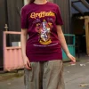 Daisy Street Relaxed T-Shirt with Harry Potter Gryffindor Red-Women Tops | T-Shirts