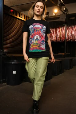 Daisy Street Relaxed T-Shirt with Led Zeppelin Electric Magic Print-Women Band Tees | T-Shirts