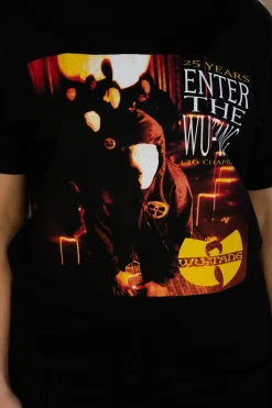 Daisy Street Relaxed T-Shirt with Wu-Tang Clan Print-Women Band Tees | T-Shirts