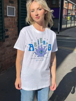 Daisy Street Relaxed T-Shirt with Abierto Print-Women T-Shirts