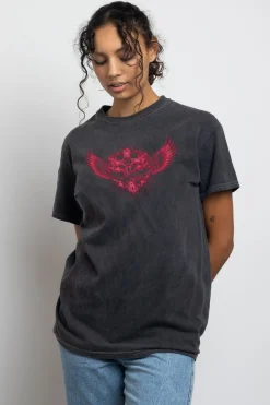 Daisy Street Relaxed T-Shirt with Eternal Print-Women T-Shirts