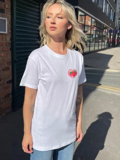 Daisy Street Relaxed T-Shirt with Self Care Graphic with front and back print-Women T-Shirts