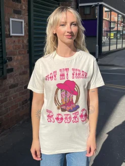 Daisy Street Relaxed T-Shirt with Not My First Rodeo Graphic-Women T-Shirts