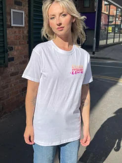 Daisy Street Relaxed T-Shirt with Create Your Own Luck Print-Women T-Shirts