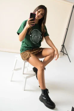 Daisy Street Relaxed T-Shirt With Atlanta Print-Women T-Shirts