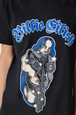 Daisy Street Relaxed T-Shirt with Billie Eilish Print-Women Band Tees