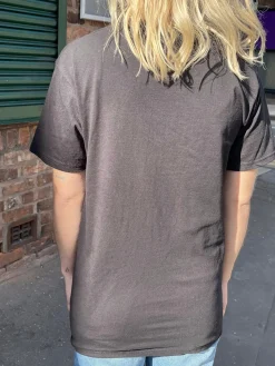 Daisy Street Relaxed T-Shirt with Dark Horizon Print-Women T-Shirts