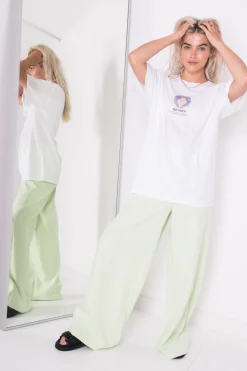 Daisy Street Relaxed T-Shirt with Aquarius Print-Women T-Shirts
