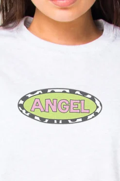 Daisy Street Relaxed T-Shirt With Angel Print-Women T-Shirts
