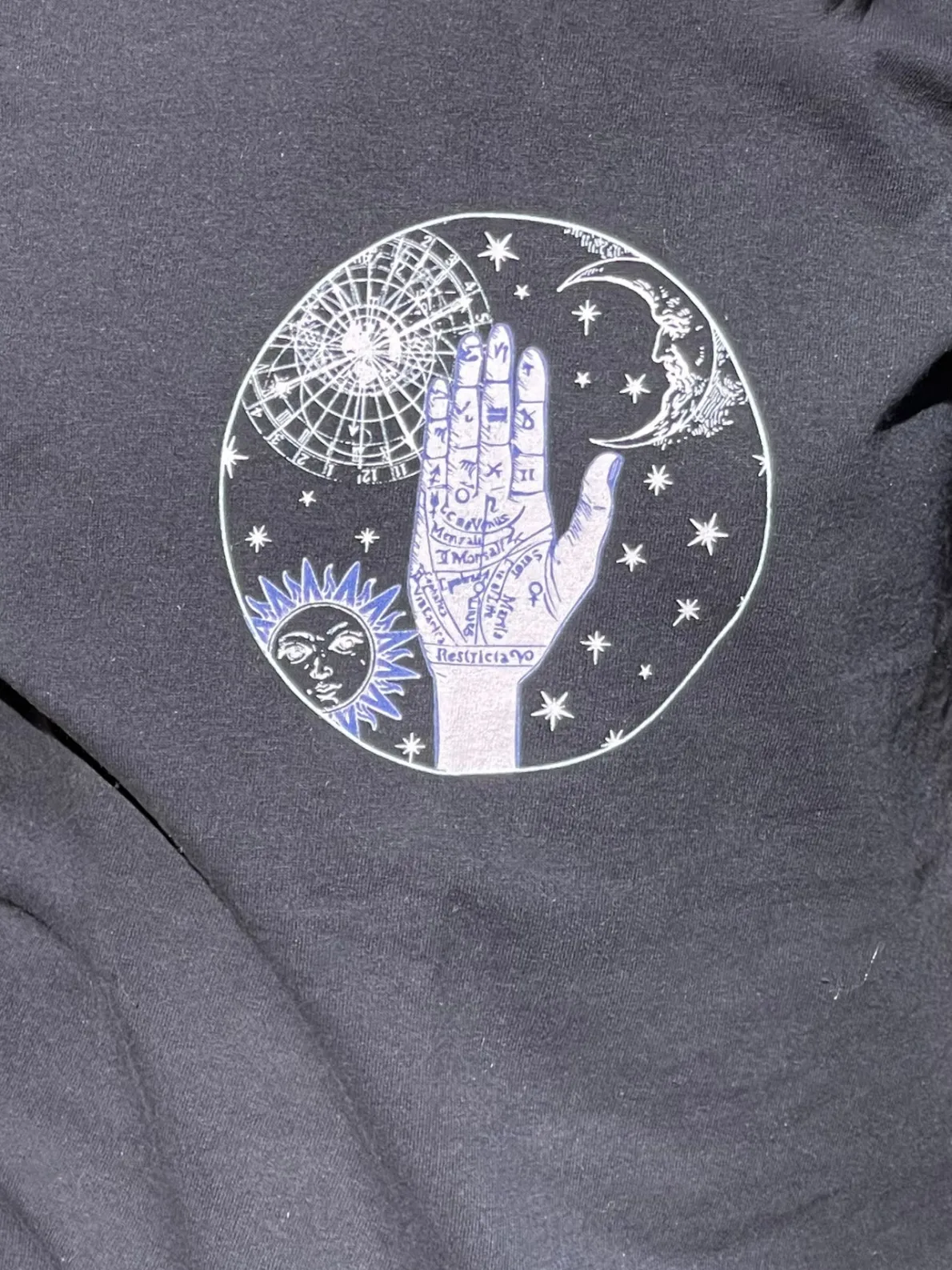 Daisy Street Relaxed T-Shirt with Palmistry Print-Women T-Shirts