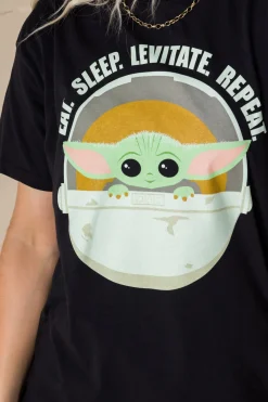 Daisy Street Relaxed T-Shirt with Star Wars Mandalorian Print-Women T-Shirts