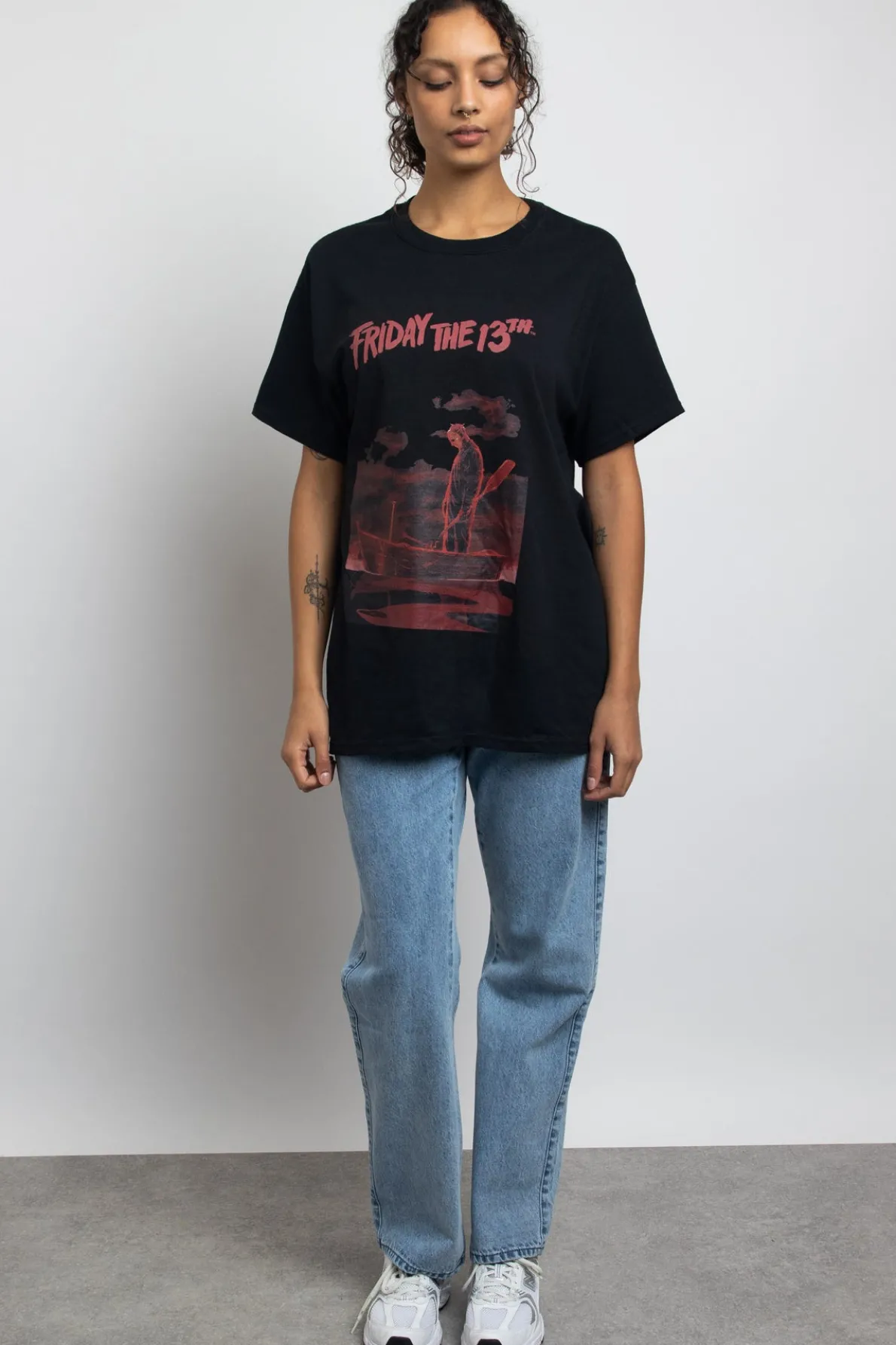 Daisy Street Relaxed T-Shirt with Friday The 13th Graphic-Women Tops | T-Shirts