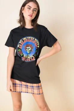 Daisy Street Relaxed T-Shirt with Grateful Dead Print-Women T-Shirts