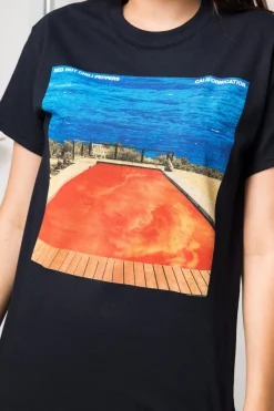 Daisy Street Relaxed T-Shirt with Red Hot Chili Peppers Print-Women Band Tees | T-Shirts