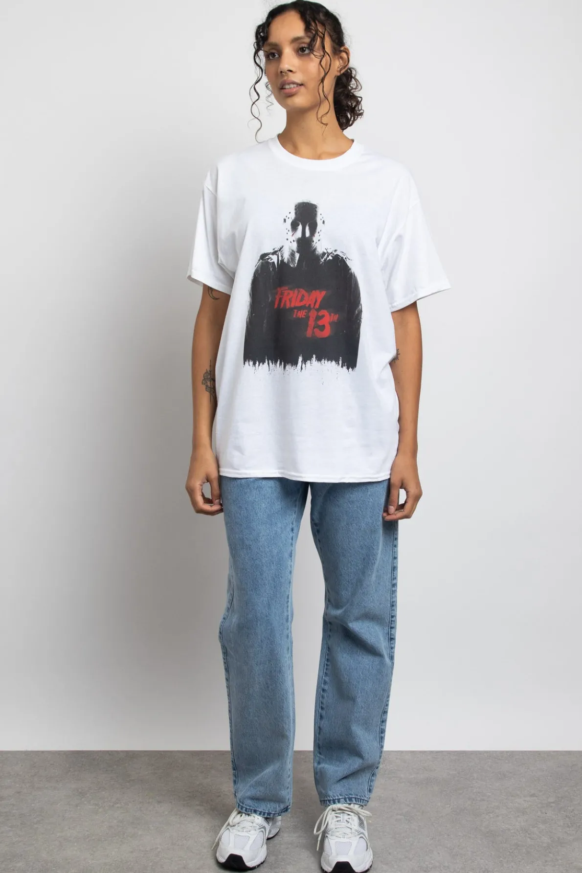 Daisy Street Relaxed T-Shirt with Friday The 13th Graphic-Women Tops | T-Shirts