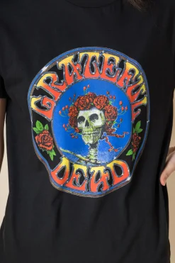 Daisy Street Relaxed T-Shirt with Grateful Dead Print-Women T-Shirts