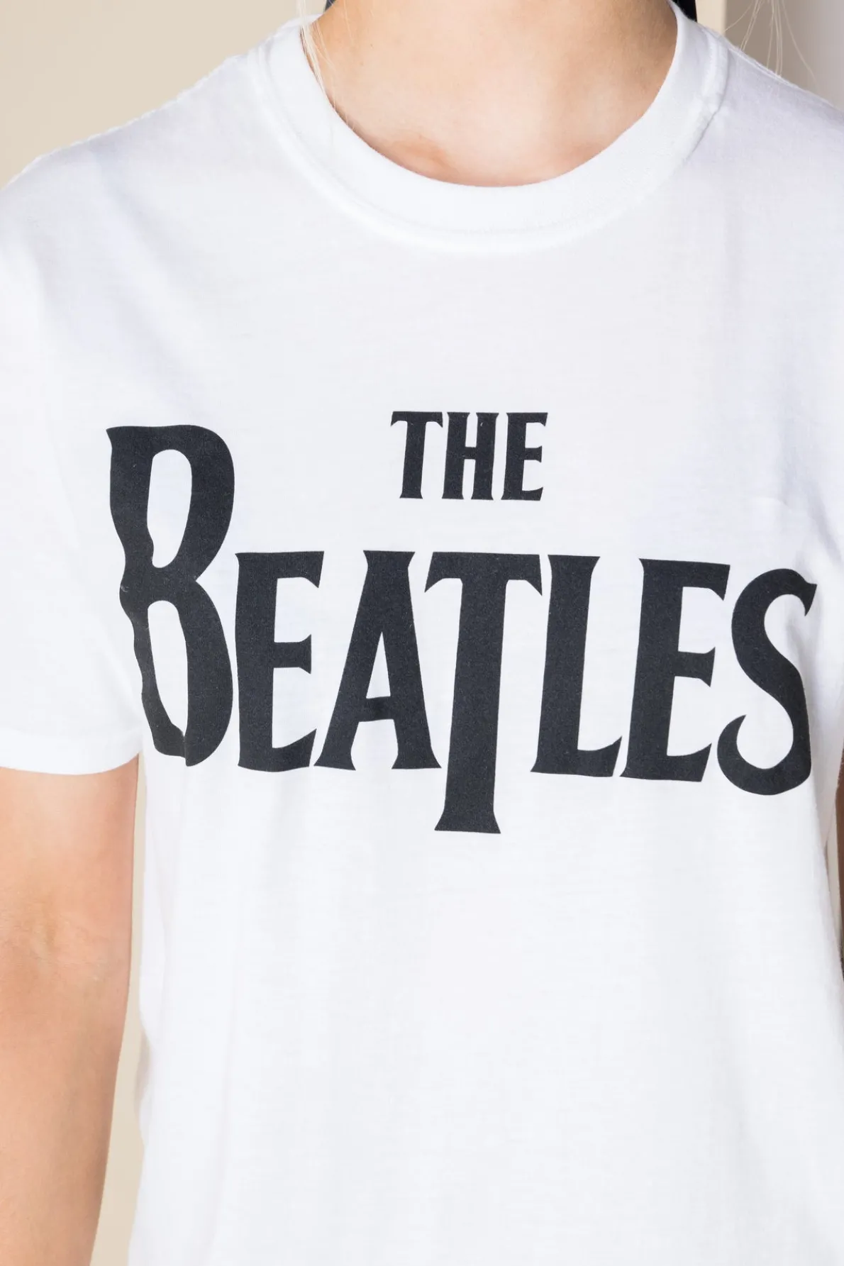 Daisy Street Relaxed T-Shirt with The Beatles Print-Women Band Tees | T-Shirts