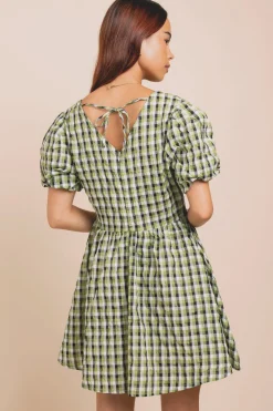 Daisy Street Seersucker Mini Smock Dress-Women Dresses