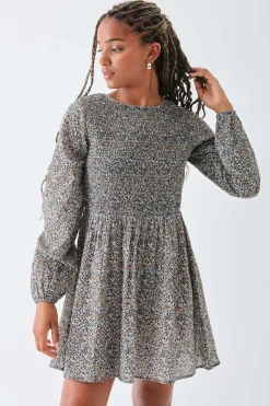 Daisy Street Shirred Alexis Mini Smock Dress-Women Dresses