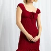 Daisy Street Shir Milkmaid Style Dress With Frill Hem-Women Dresses