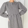 Daisy Street Smock Style Dress in and White Gingham-Women Dresses