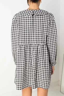 Daisy Street Smock Style Dress in and White Gingham-Women Dresses
