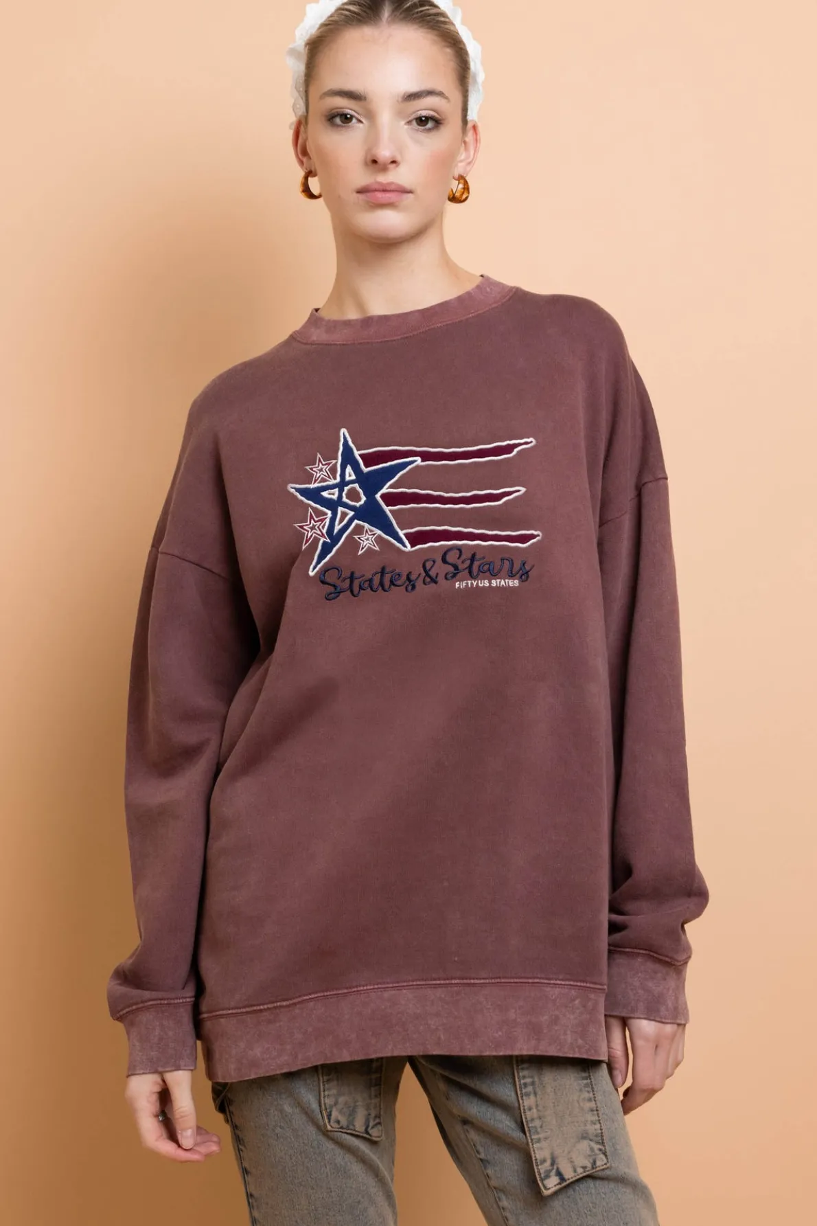 Daisy Street States And Stars Sweater-Women Hoodies & Sweatshirts