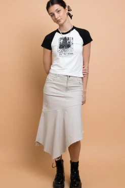 Daisy Street Stateside Varsity Raglan Baby Tee-Women Tops | T-Shirts