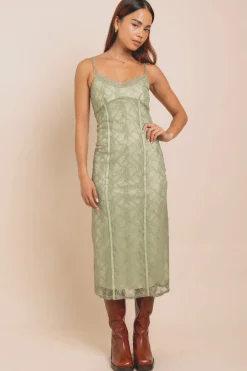Daisy Street Stretch Lace Midaxi Dress-Women Dresses