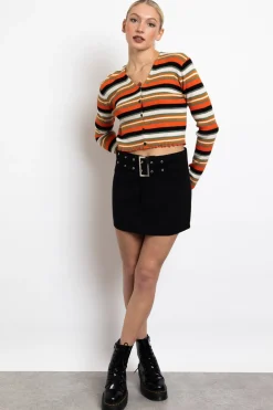 Daisy Street Stripe 90's Knit Cardigan-Women Tops | Hoodies & Sweatshirts