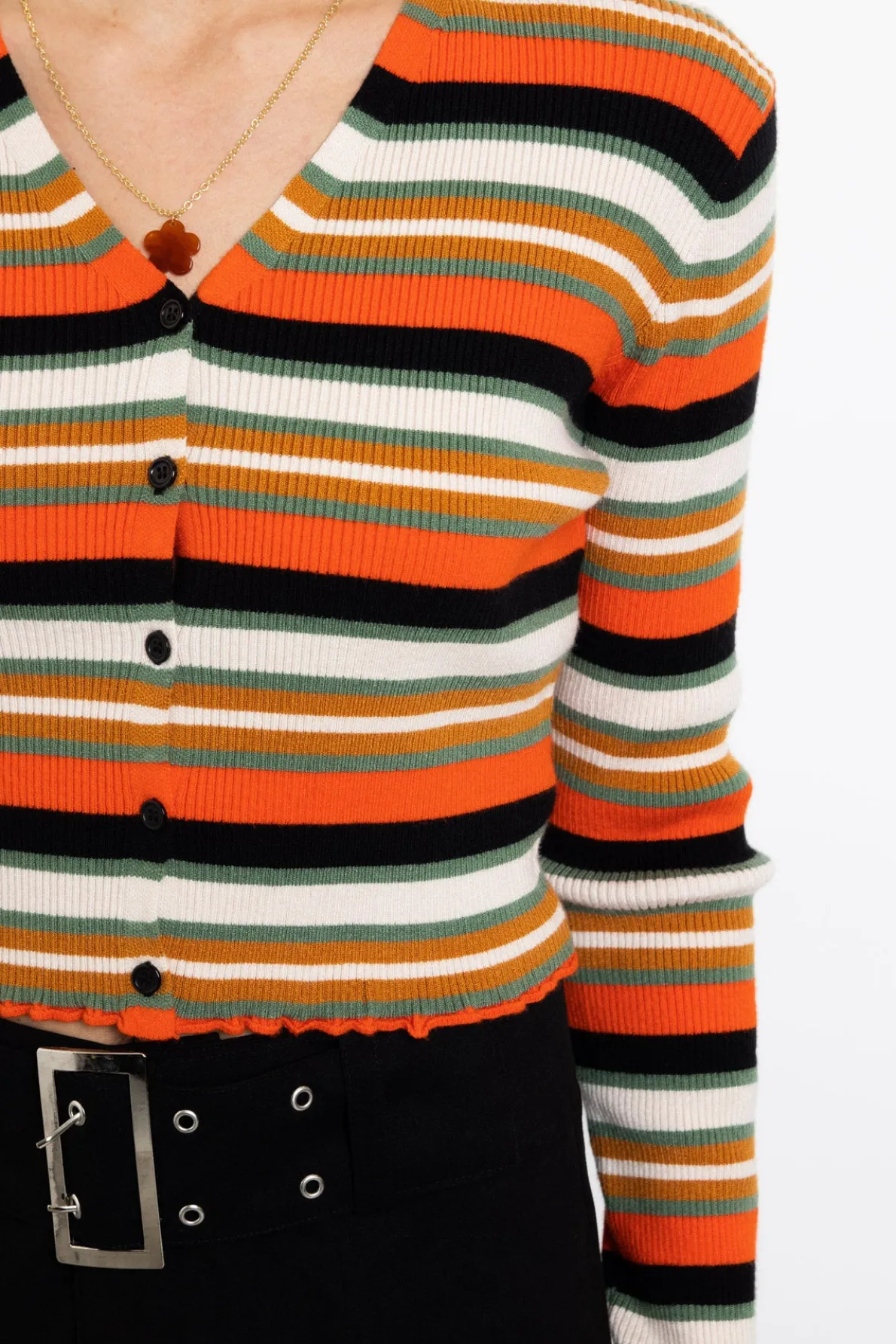 Daisy Street Stripe 90's Knit Cardigan-Women Tops | Hoodies & Sweatshirts