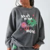 Daisy Street Sweater With Puff Print Detail-Women Hoodies & Sweatshirts