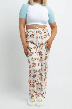 Daisy Street Teddy Pyjama Set-Women Trousers | T-Shirts