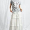 Daisy Street Three Tiered Maxi Skirt With Elasticated Waist And Broderie Trim-Women Skirts