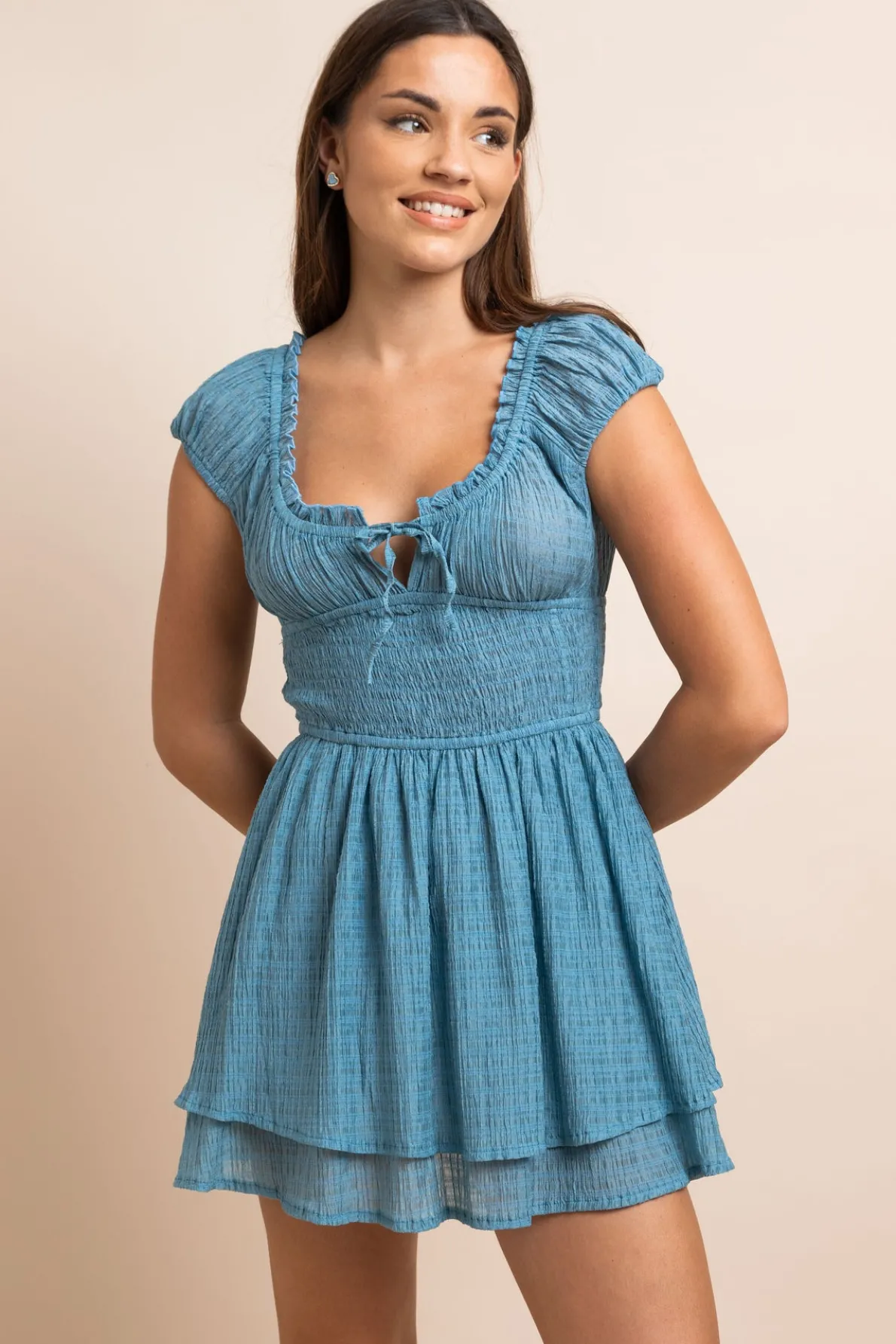 Daisy Street Tiered Mini Dress-Women Dresses