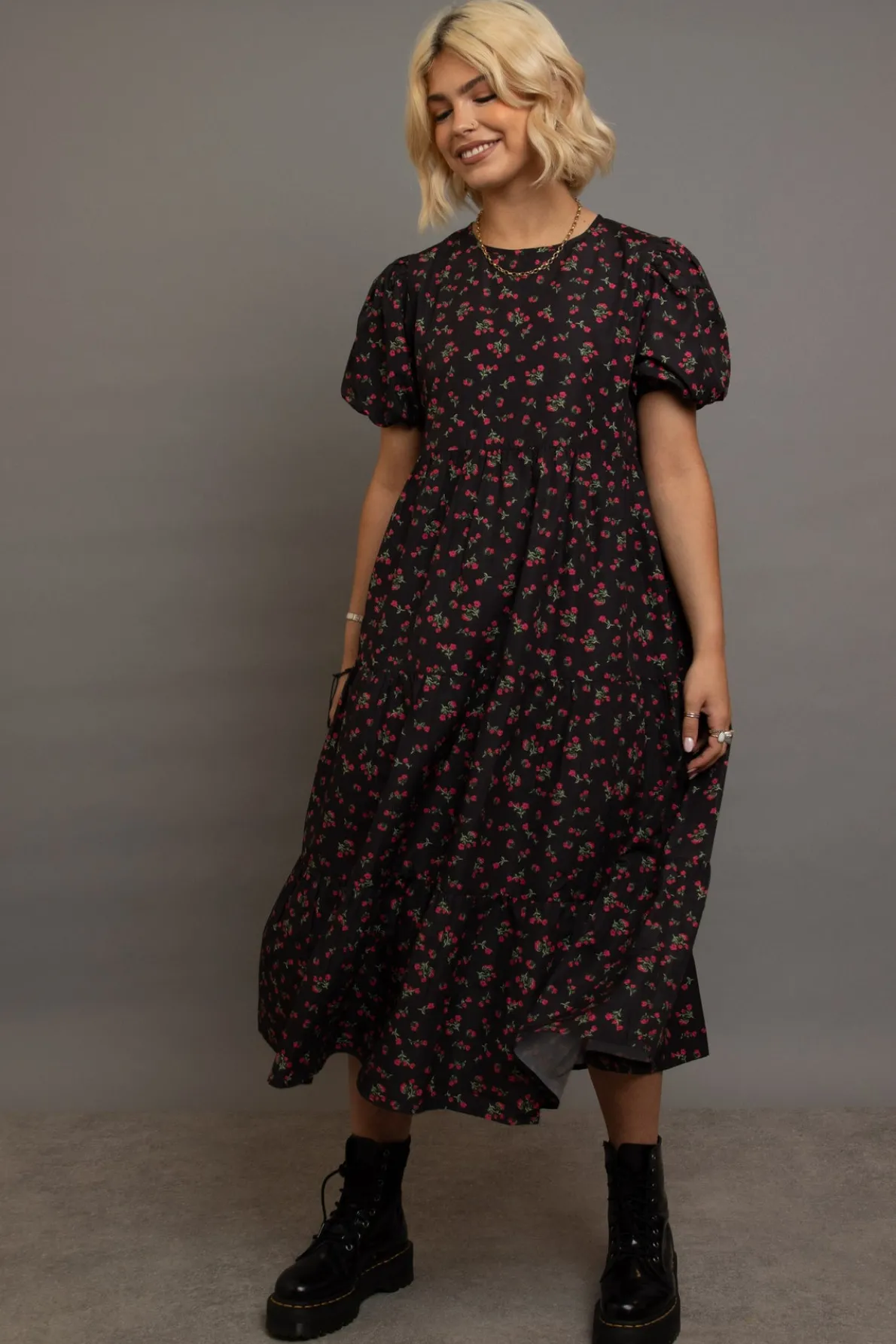 Daisy Street Tiered Smock Dress-Women Dresses