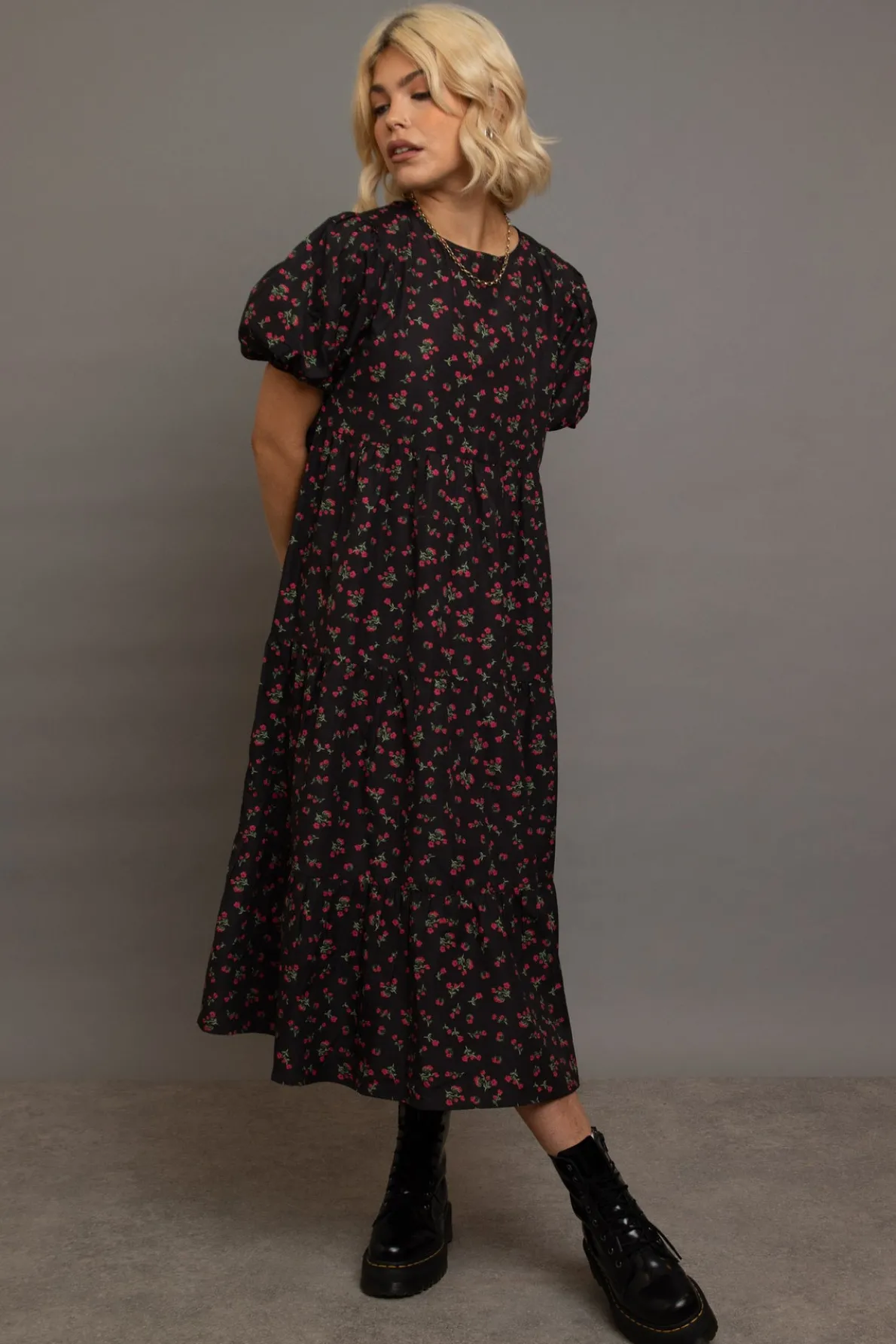 Daisy Street Tiered Smock Dress-Women Dresses