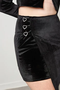 Daisy Street Velvet Mini Skirt-Women Skirts