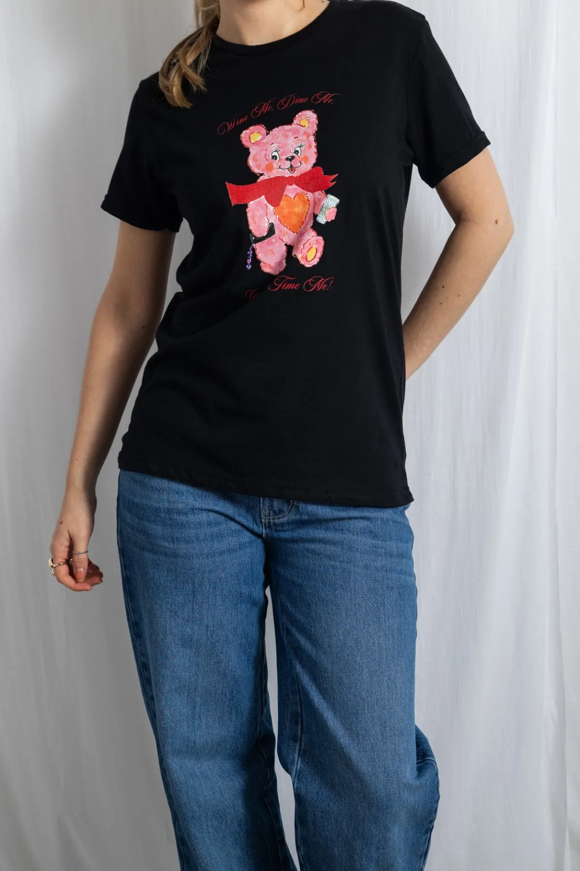 Daisy Street Wine Me Dine Me Tee-Women Tops | T-Shirts
