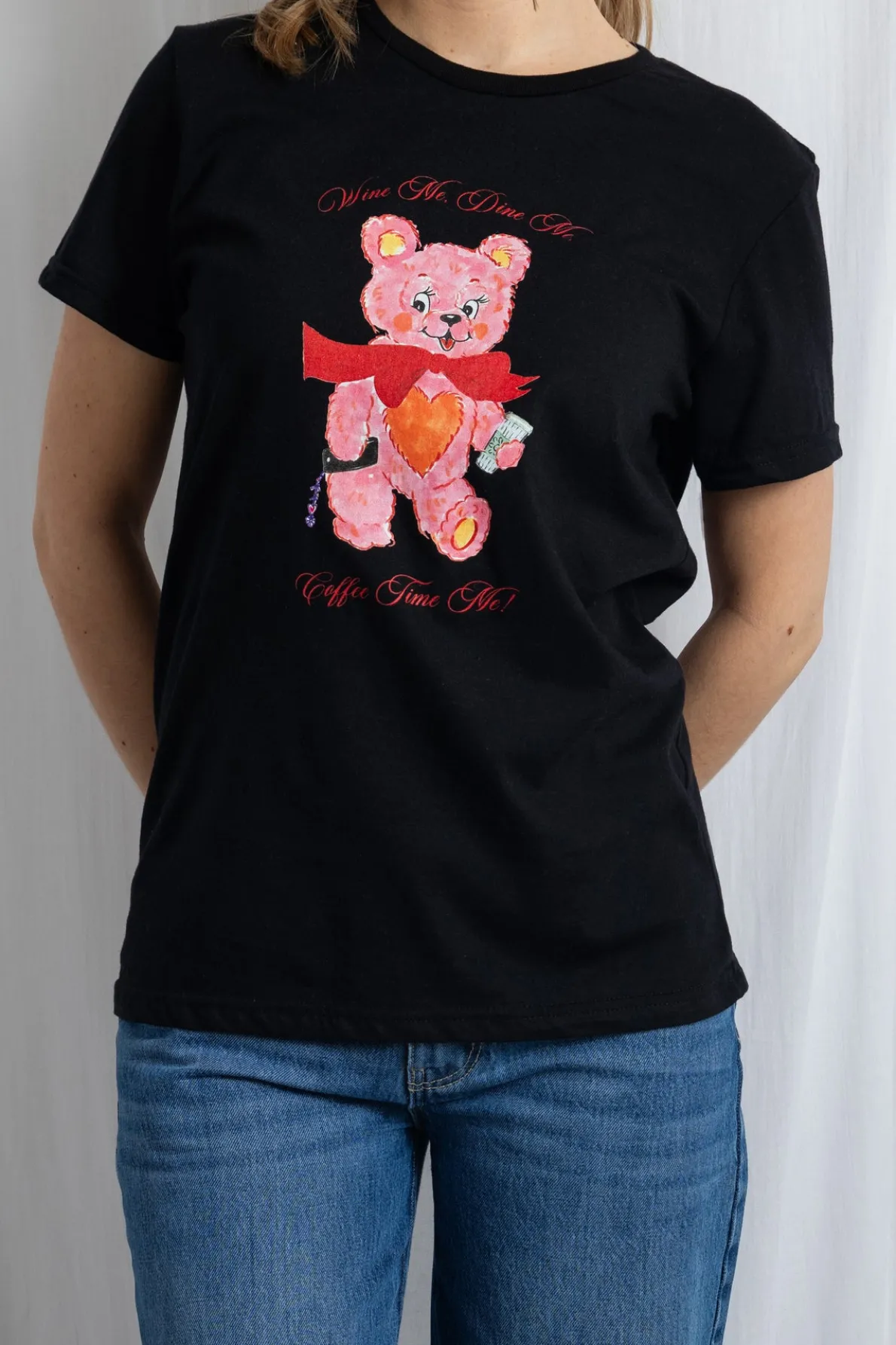 Daisy Street Wine Me Dine Me Tee-Women Tops | T-Shirts