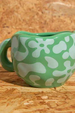 Daisy Street Wobbly Mug With Warped Floral Print- Homeware