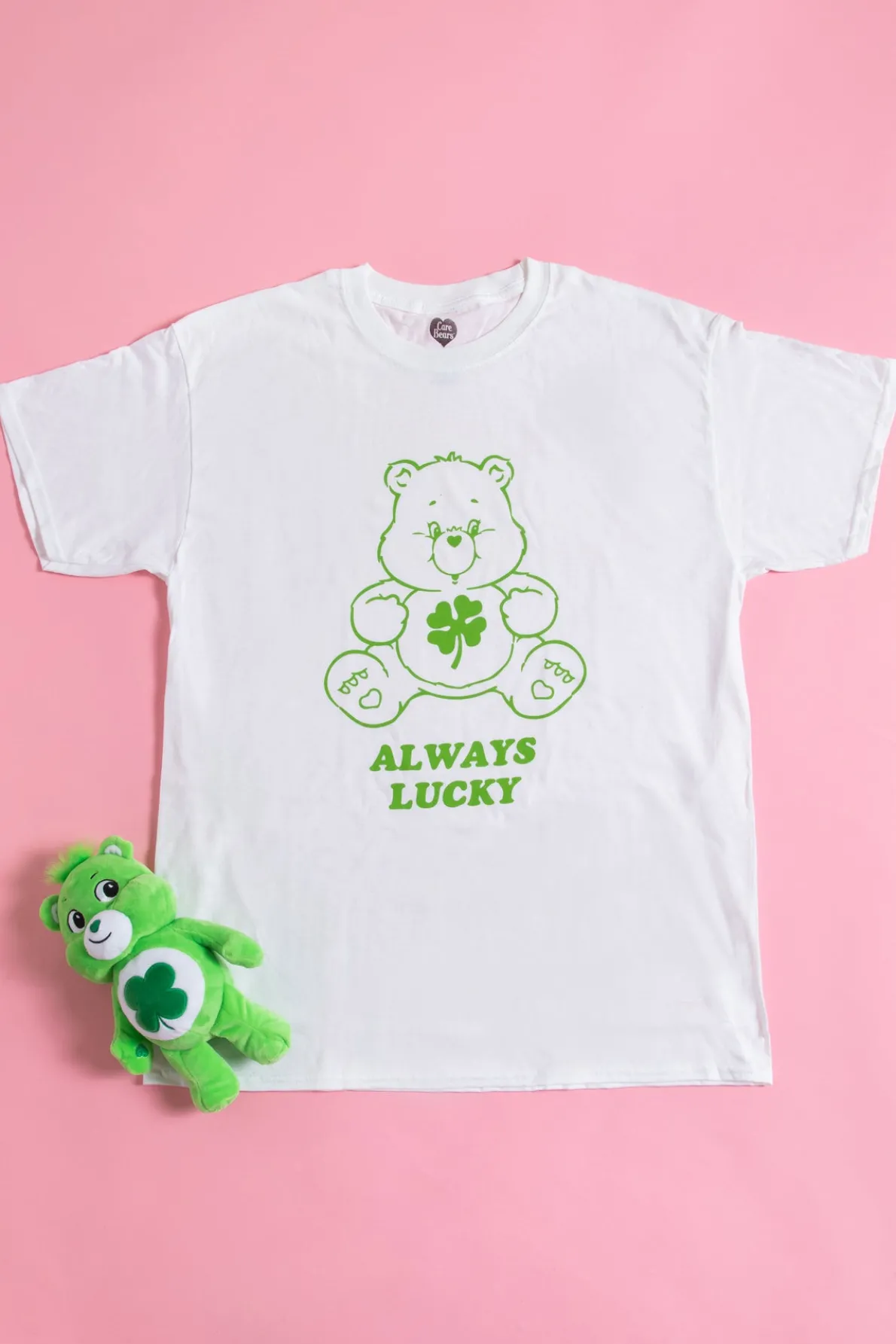 Daisy Street X Care Bears Relaxed with Plush Toy T-Shirt in Green-Women T-Shirts